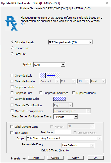 FlexLevels Preferences