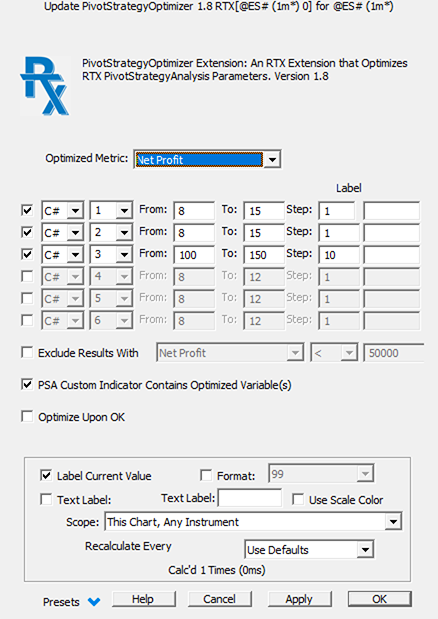 Pivot Strategy Optimizer Prefs