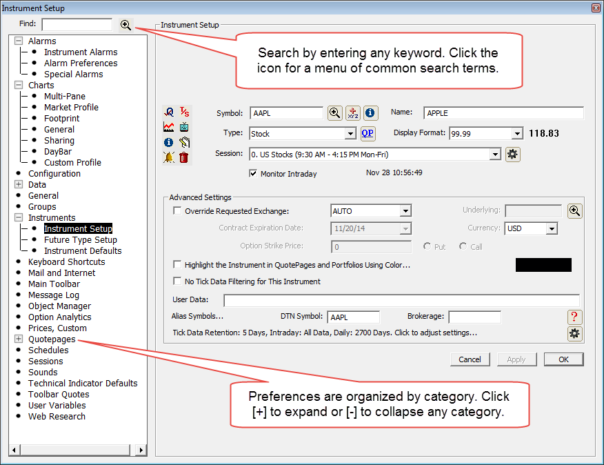 Unified Preferences Window